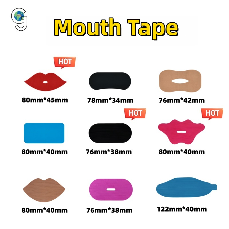 Mouth tape shape options with dimensions